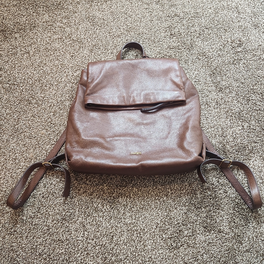 Margot Zoey Leather Backpack in Chocolate